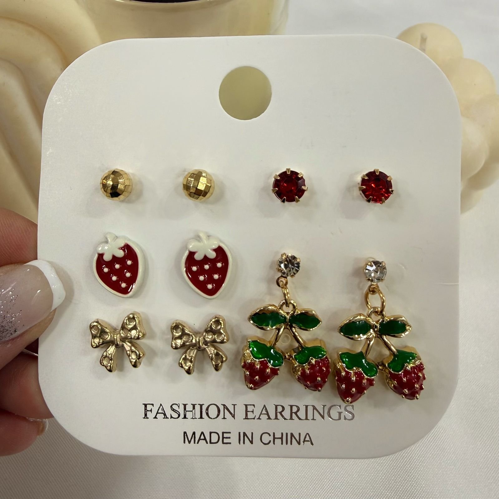 aros dorados pack x 5 pares mod cherry mod 1 (modelos varios) - Image 2