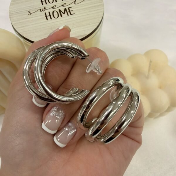 aros plateados mod D