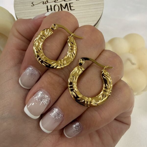 aros a argollas Acero dorado mod 33 F