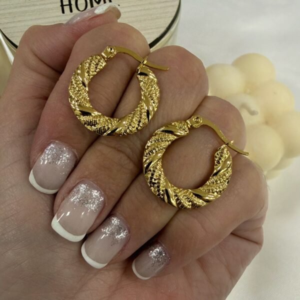 aros a argollas Acero dorado mod 33 C