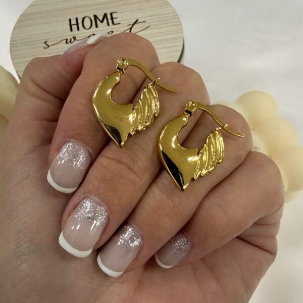 aros a argollas Acero dorado mod 33 B