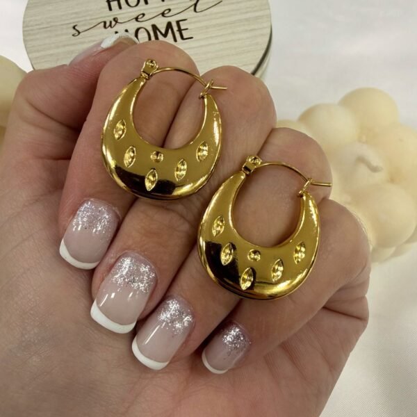 aros a argollas Acero dorado mod 32