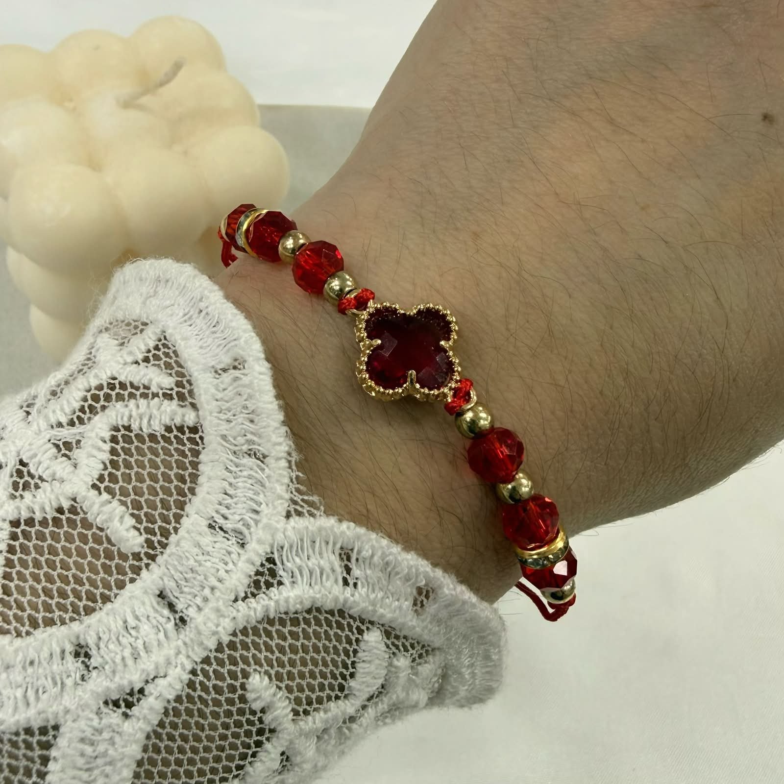 pulsera Van CL 6 ajustables con bolitas facetadas x 12 unidades - Image 5