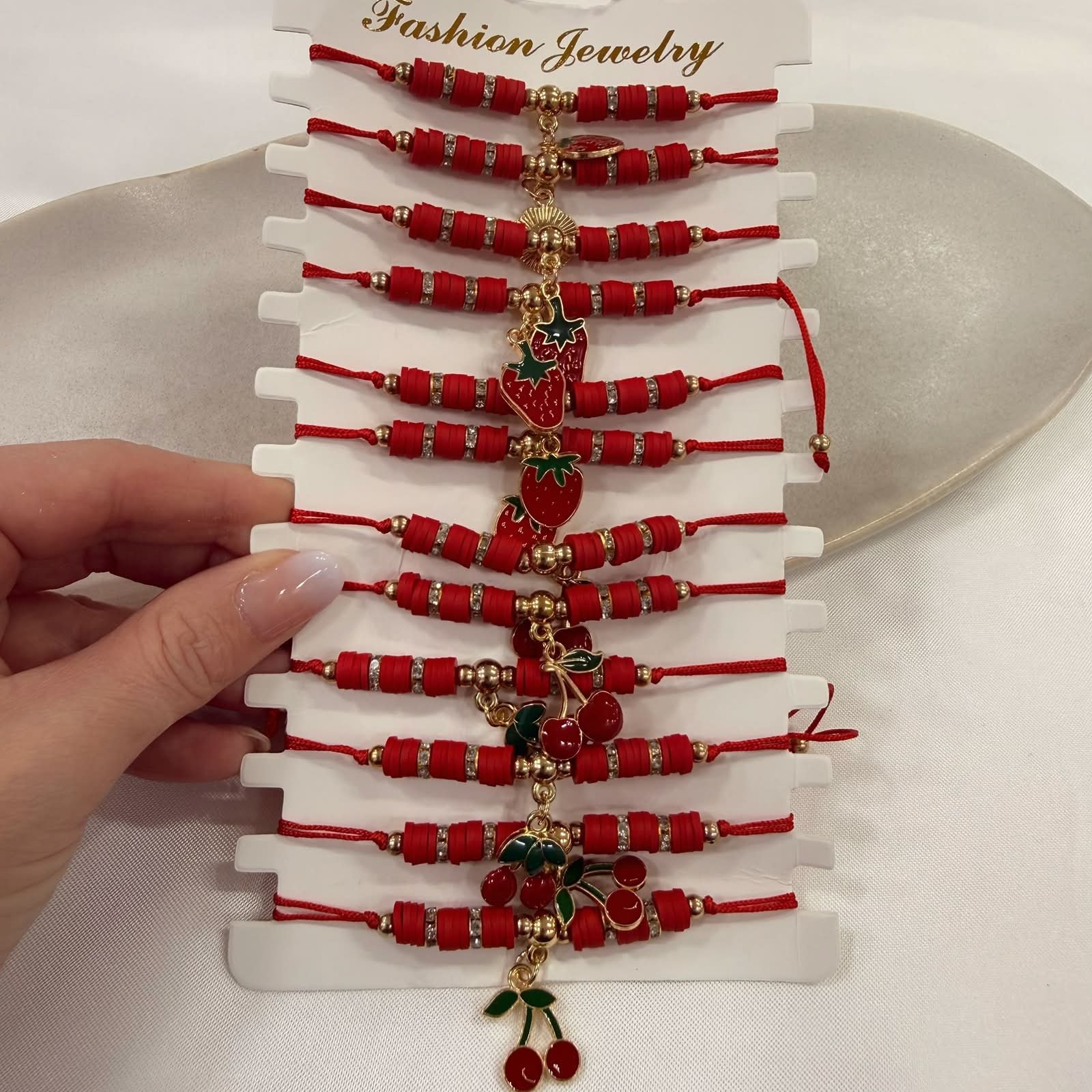 pulsera Van CL 4 ajustables con bolitas facetadas x 12 unidades