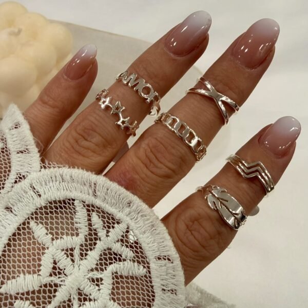 a a kit x 6 anillos falanges modelos variados