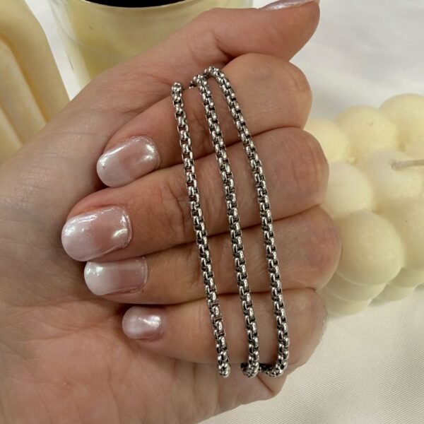 Cadena rolo cuadrada fina x 50cm a.q