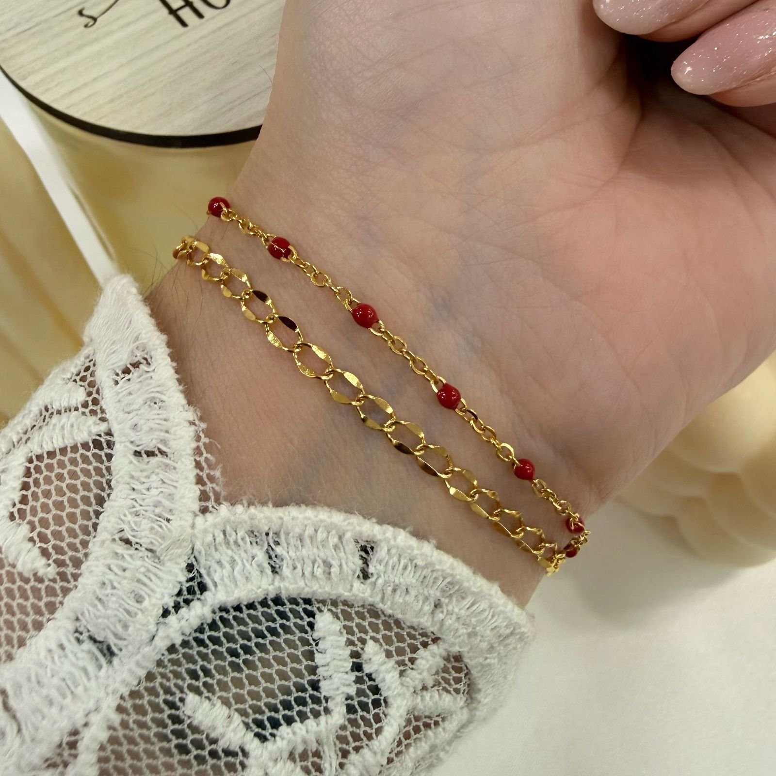 pulseras doradas mod O doble pulsera colores varios. - Image 6