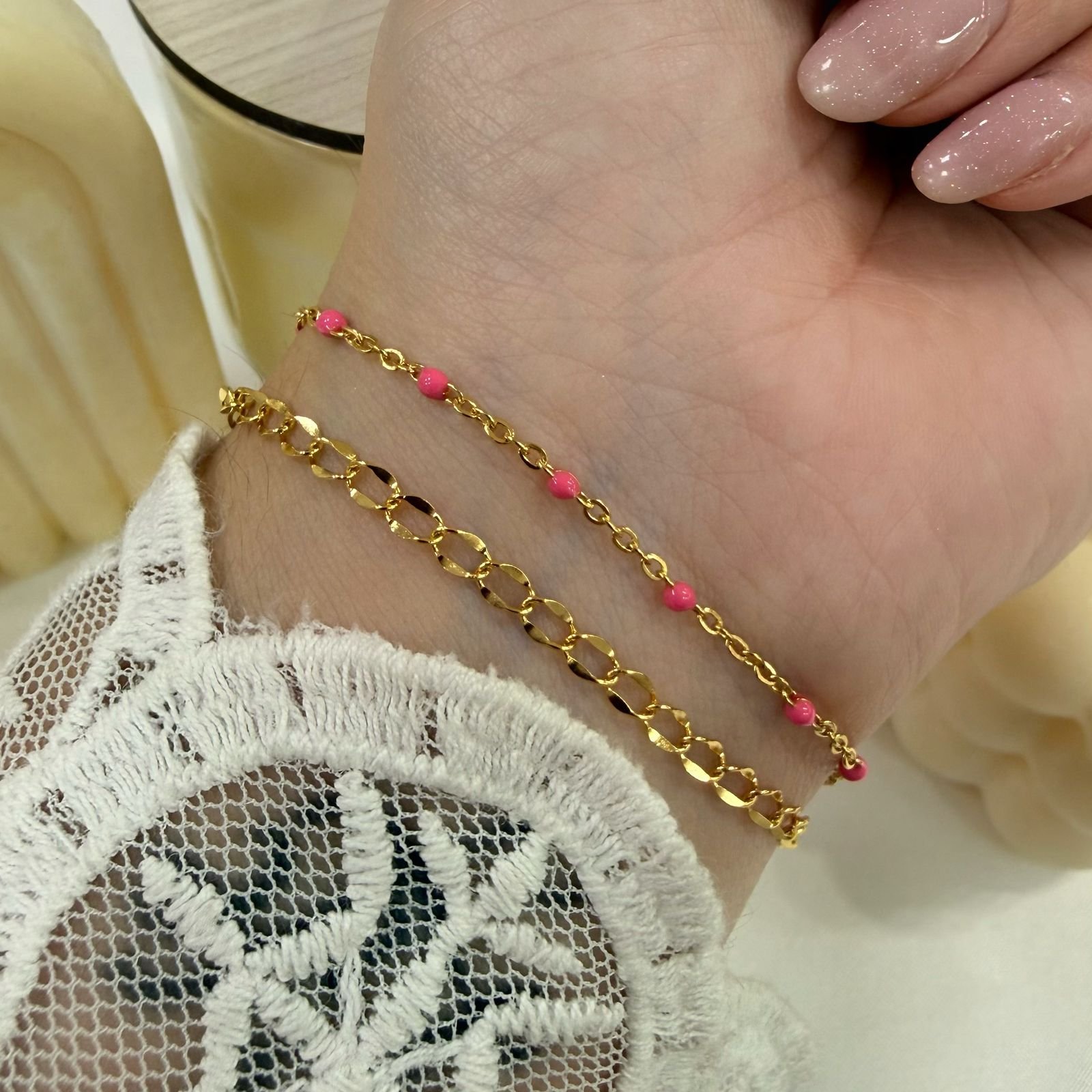pulseras doradas mod O doble pulsera colores varios. - Image 5