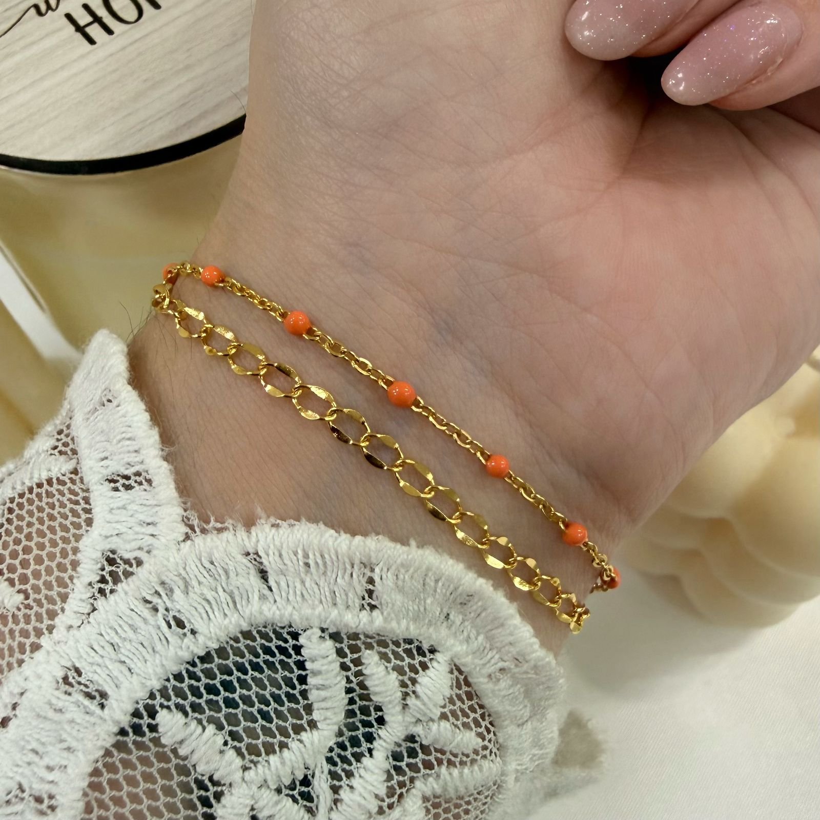 pulseras doradas mod O doble pulsera colores varios. - Image 3