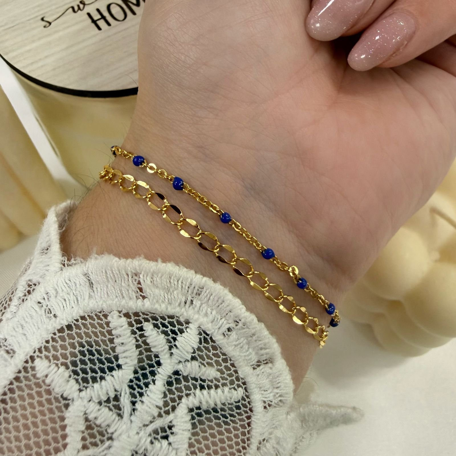 pulseras doradas mod O doble pulsera colores varios. - Image 4