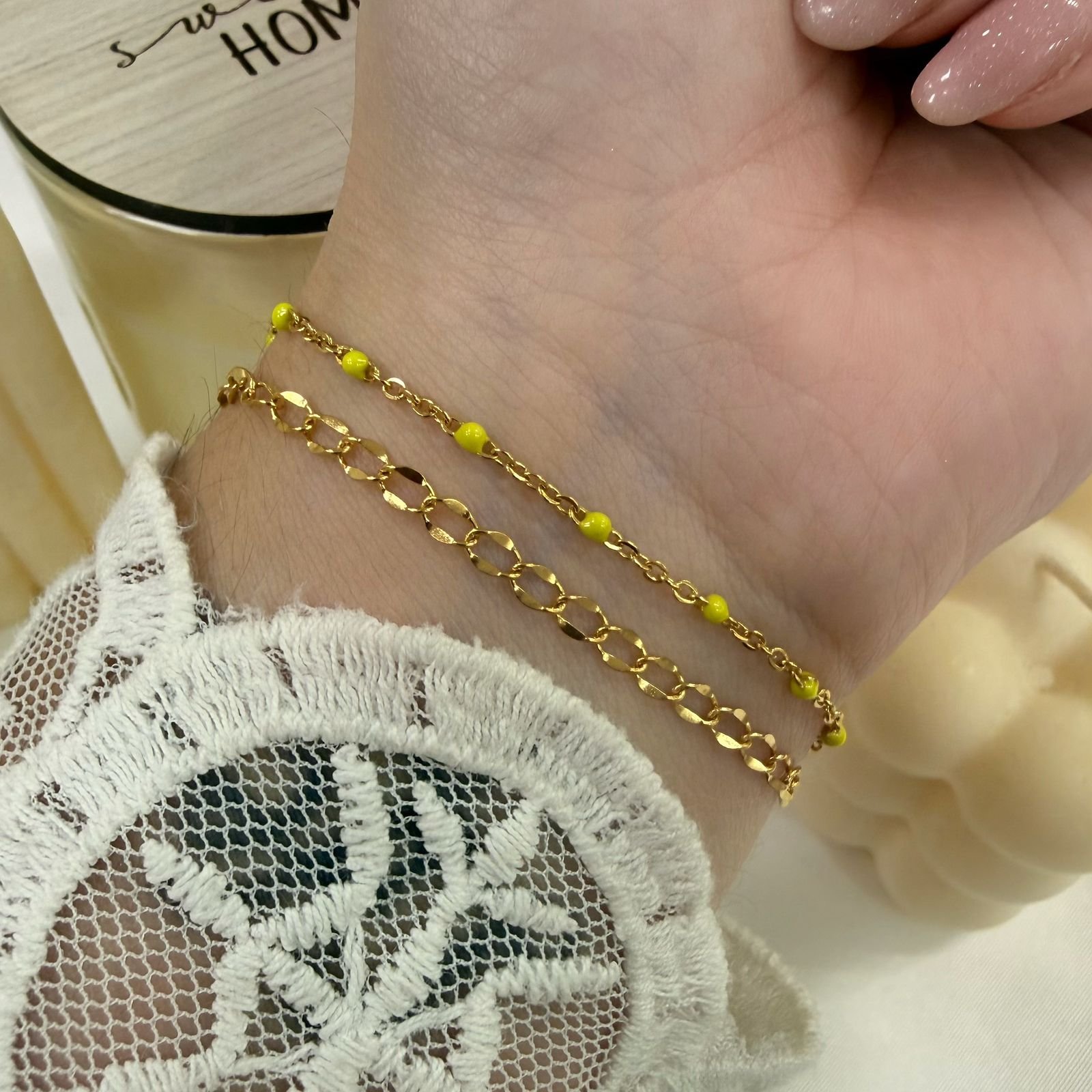 pulseras doradas mod O doble pulsera colores varios. - Image 2