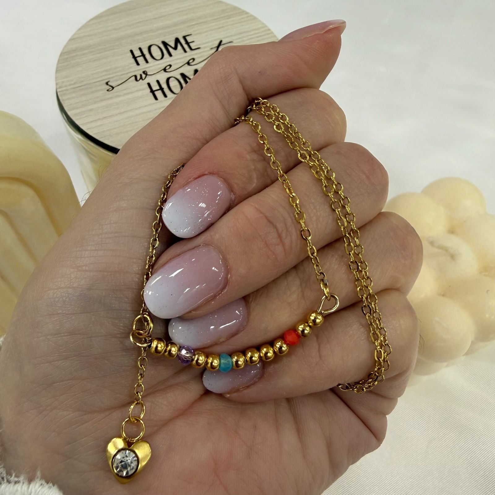 conjunto con bolitas y cubic corazon