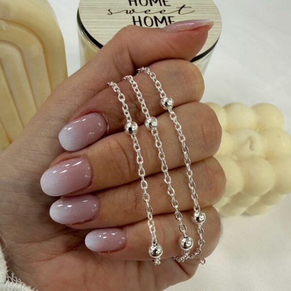 Cadena  forcet con bolitas x 50 cm a.b