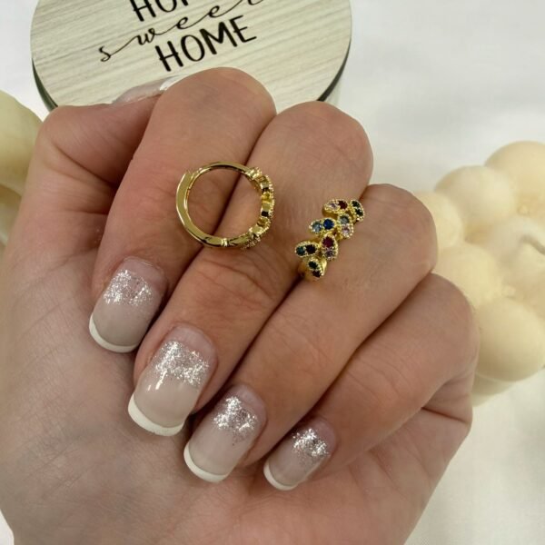 aros a argollas Acero dorado mod 11 multicolor