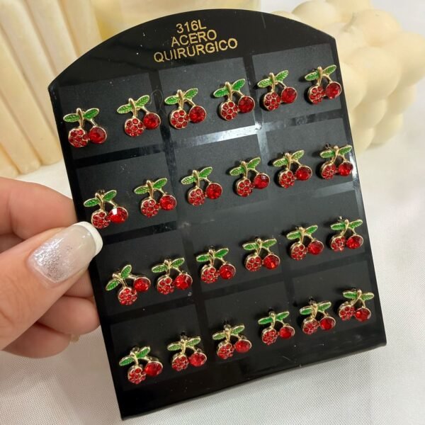 a a blister x 12 pares cherrys dorados