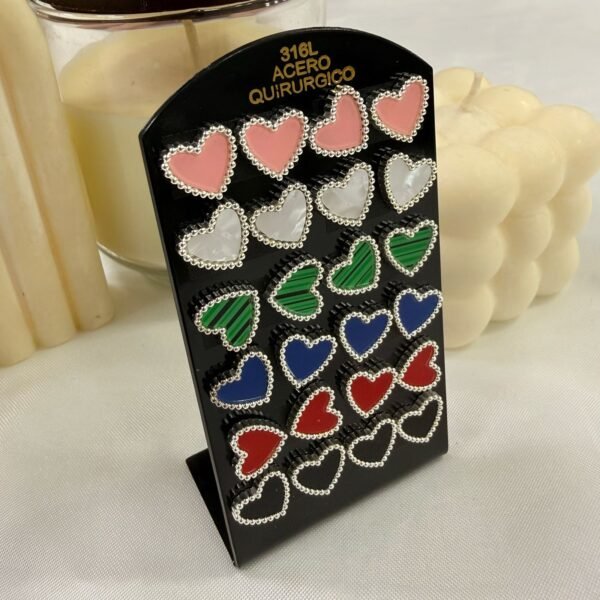 0a blister x 12 pares modelo corazon colores