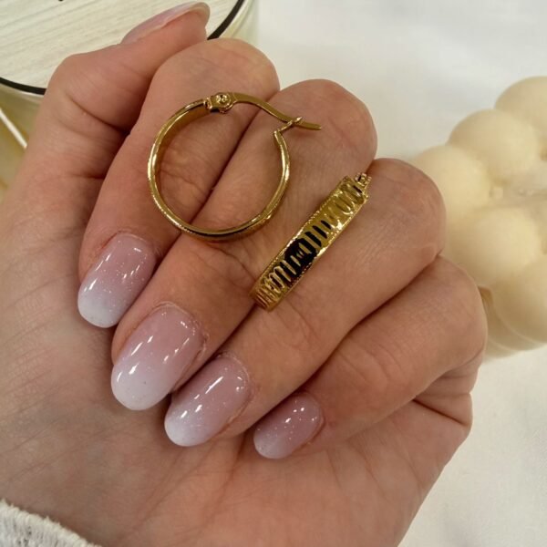 Alternative view of a a blister x 6 pares aros dorados mod 6