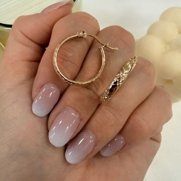 Alternative view of a a blister x 6 pares aros Rose mod 9 ($1000 el par)