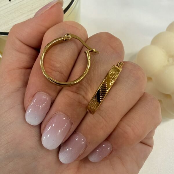 Alternative view of a a blister x 6 pares aros dorados mod 11