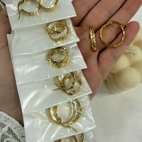 a a blister x 6 pares aros dorados mod 14