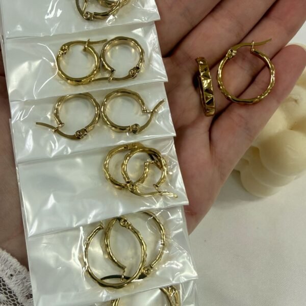 a a blister x 6 pares aros dorados mod 10