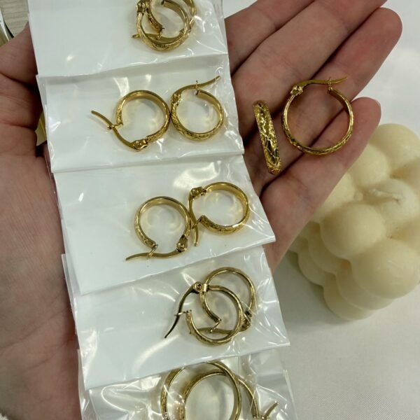 a a blister x 6 pares aros dorados mod 8
