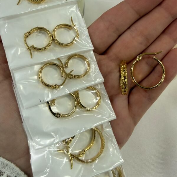 a a blister x 6 pares aros dorados mod 13