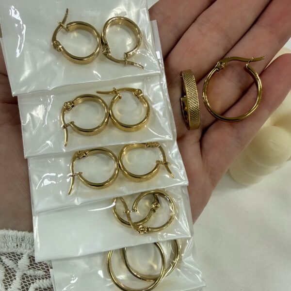 a a blister x 6 pares aros dorados mod 15