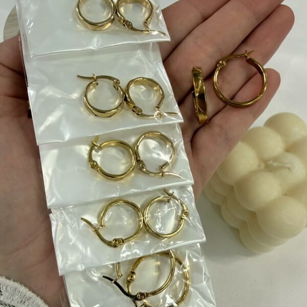 a a blister x 6 pares aros dorados mod 7