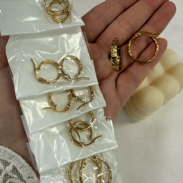 a a blister x 6 pares aros dorados mod 12