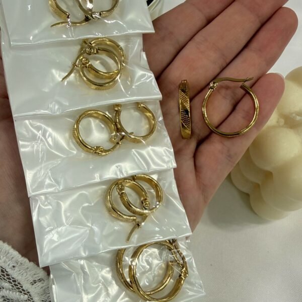 a a blister x 6 pares aros dorados mod 11