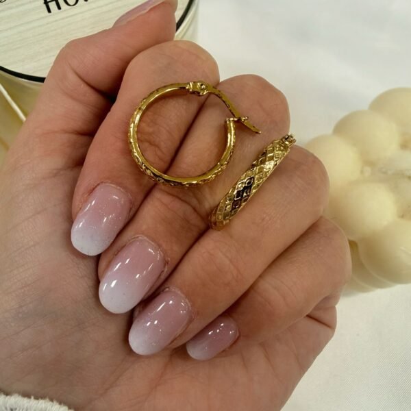 Alternative view of a a blister x 6 pares aros dorados mod 14