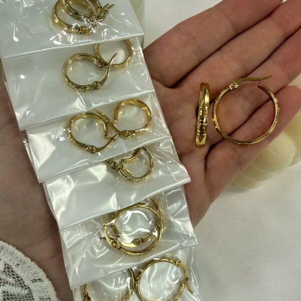 a a blister x 6 pares aros dorados mod 5