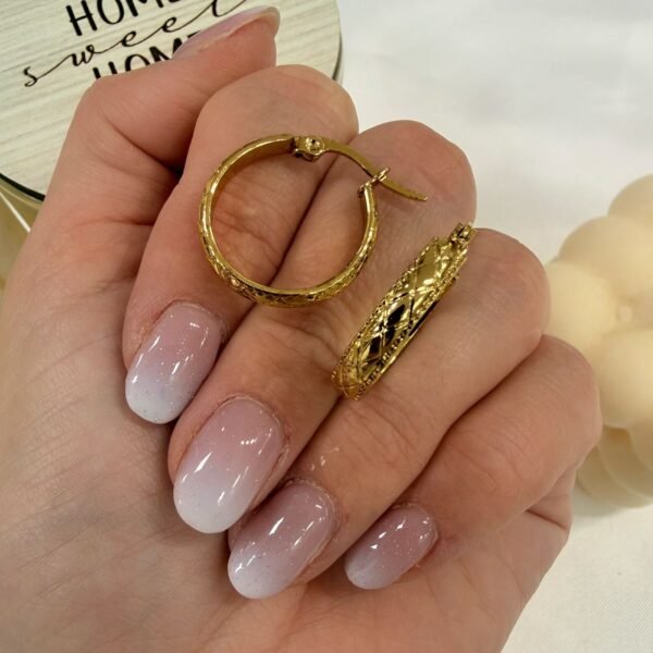 Alternative view of a a blister x 6 pares aros dorados mod 8