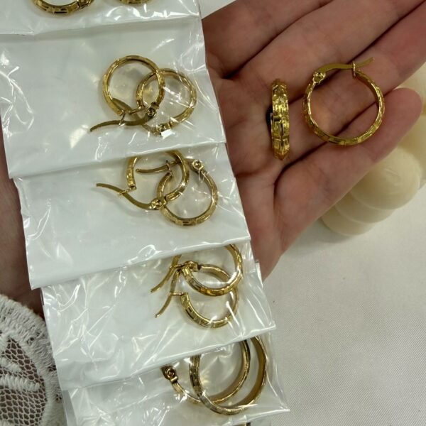 a a blister x 6 pares aros dorados mod 4