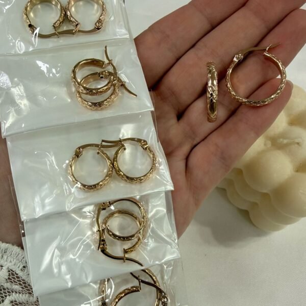 a a blister x 6 pares aros Rose mod 9 ($1000 el par)