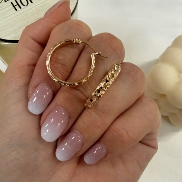 Alternative view of a a blister x 6 pares aros Rose mod 6 ($1000 el par)