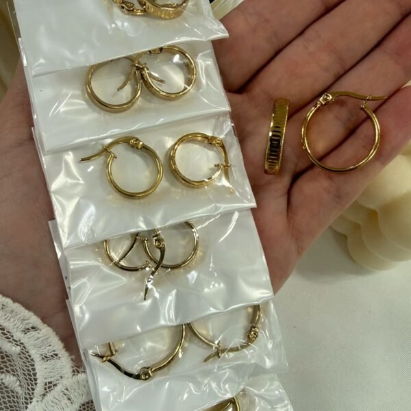 a a blister x 6 pares aros dorados mod 6