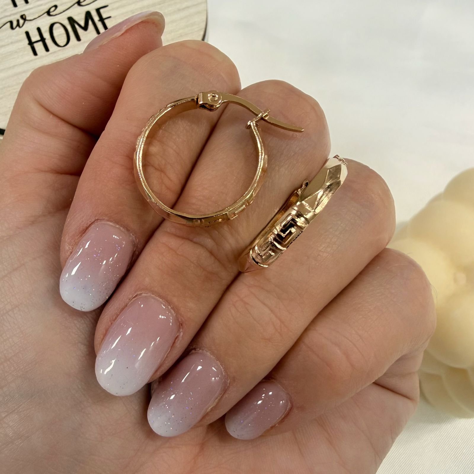 aros a argollas acero rose mod 8