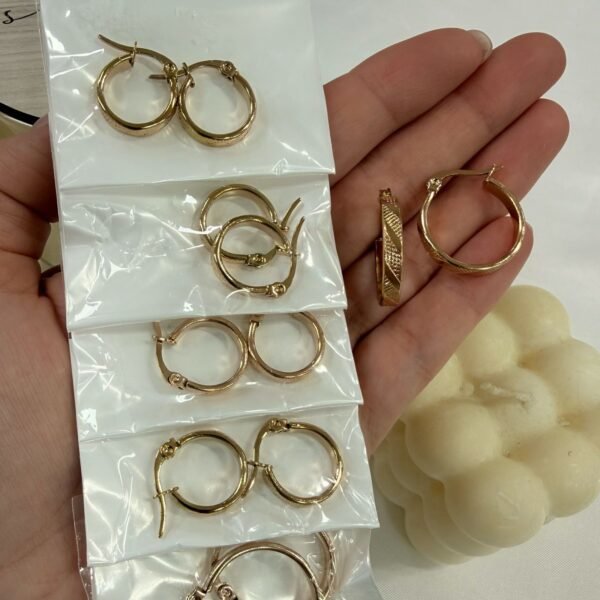 a a blister x 6 pares aros Rose mod 3 ($1000 el par)