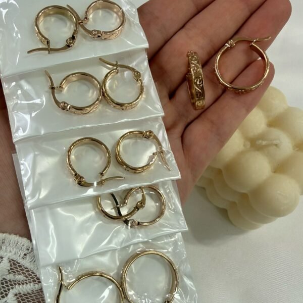 a a blister x 6 pares aros Rose mod 2 ($1000 el par)