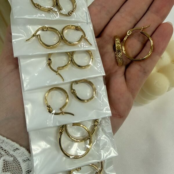 a a blister x 6 pares aros dorados mod 3