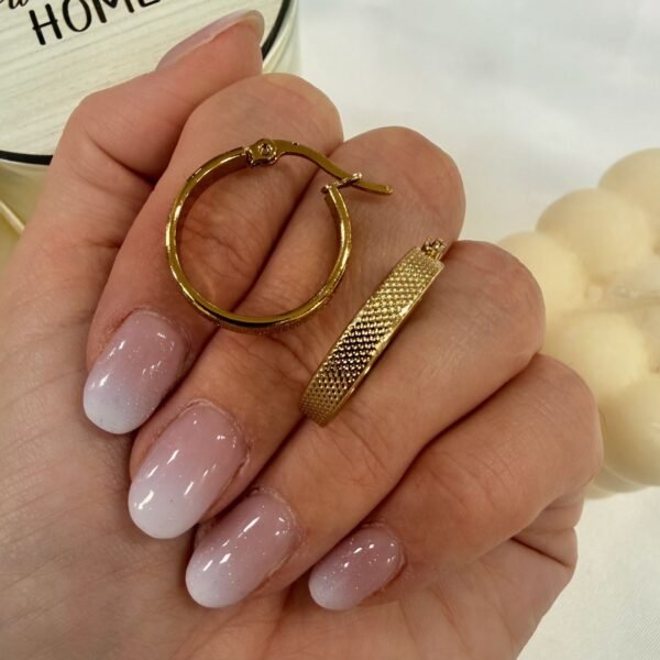 Alternative view of a a blister x 6 pares aros dorados mod 15