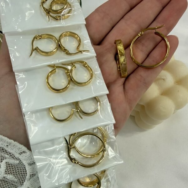 a a blister x 6 pares aros dorados mod 2