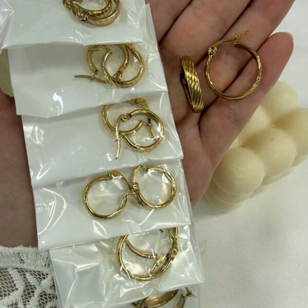 a a blister x 6 pares aros dorados mod 1