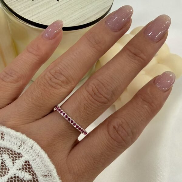 a Anillo AF microzirconia F rosa rubi