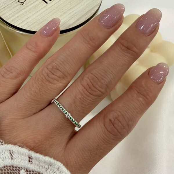 a Anillo AF microzirconia B verde esmeralda