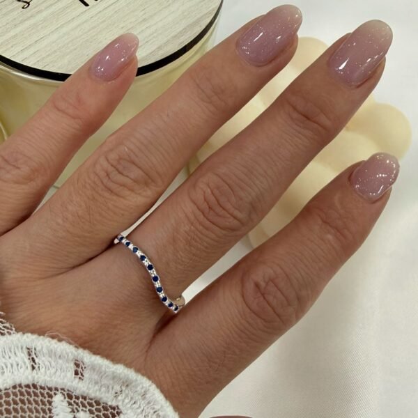 a Anillo AF microzirconia D azul zafiro