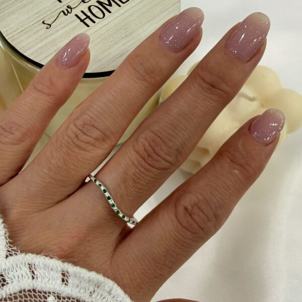 a Anillo AF microzirconia D verde esmeralda
