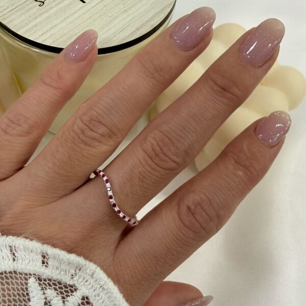 a Anillo AF microzirconia D rosa rubi